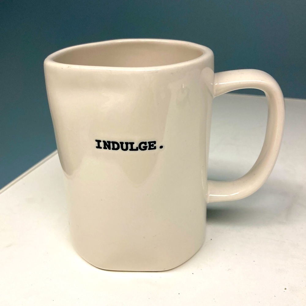 RAE DUNN  INDULGE Typewriter Style Font Mug 20oz